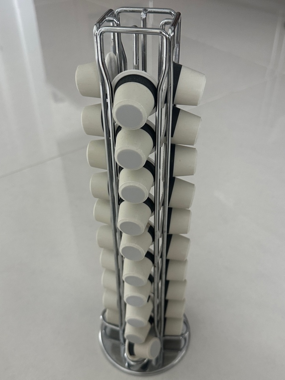 Rotating Coffee Pod Tower in Chrome